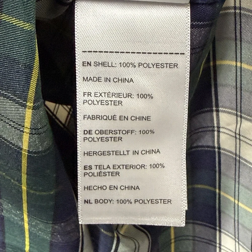 Untuckit Dole Shirt Mens XL Green Plaid 100% Polyester Long Sleeve Button Down - Picture 5 of 8